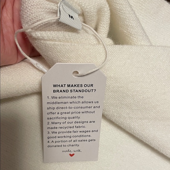 Elegant White Midi Knit NWT Dress or Tunic - Picture 6 of 10